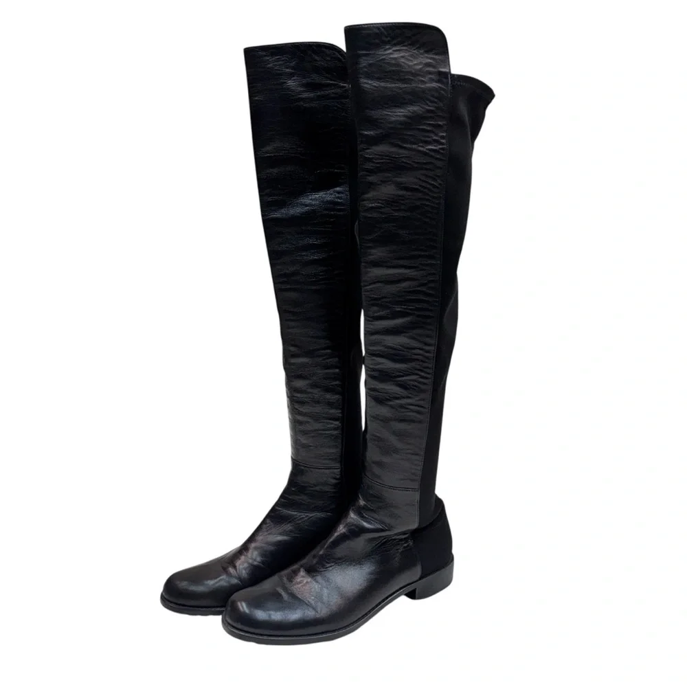 Stuart Weitzman Over the Knee Tall Black Boots 7